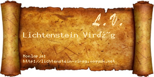 Lichtenstein Virág névjegykártya